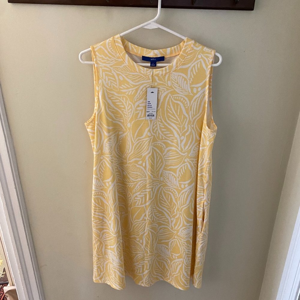 NWT Apt.9 cotton yellow & white sleeveless sundress